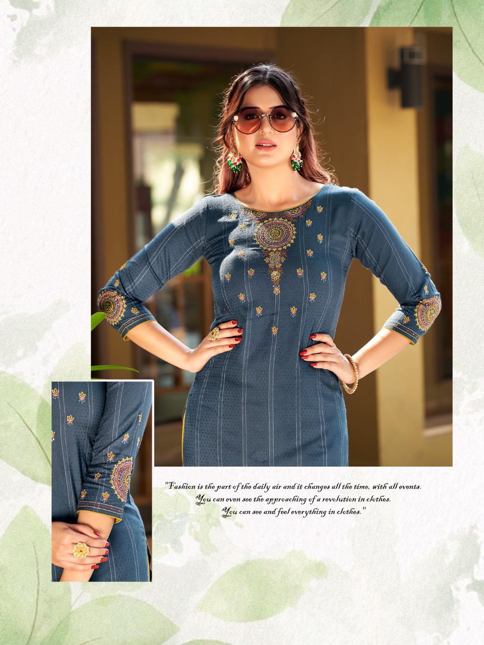 Ladies Flavour Saanvi 2 Ethnic Wear Rayon Weaving  Kurti With Bottom Collection